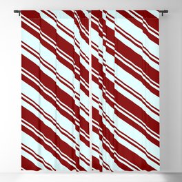 [ Thumbnail: Maroon & Light Cyan Colored Lines/Stripes Pattern Blackout Curtain ]