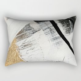Armor [9]: a minimal abstract piece in black white and gold by Alyssa Hamilton Art Rectangular Pillow