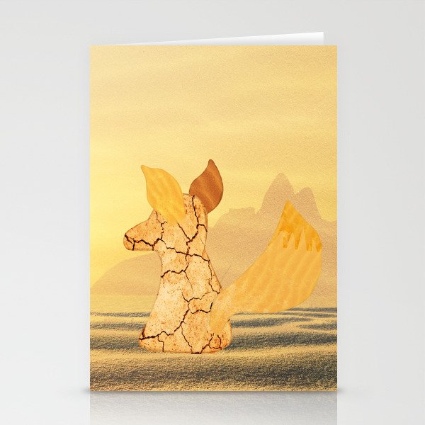 Fox in the Desert Stationery Cards