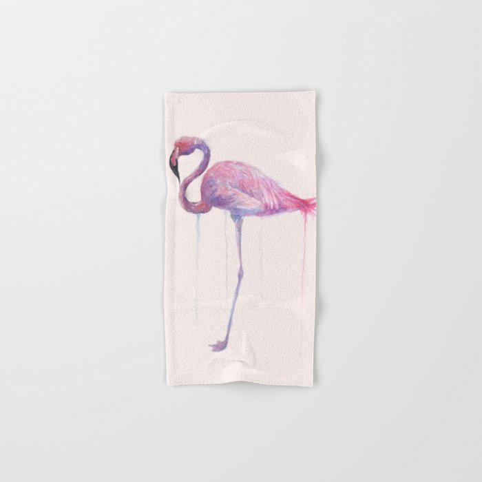 Watercolor Painting Of Picture Flamingo Hand Bath Towel By