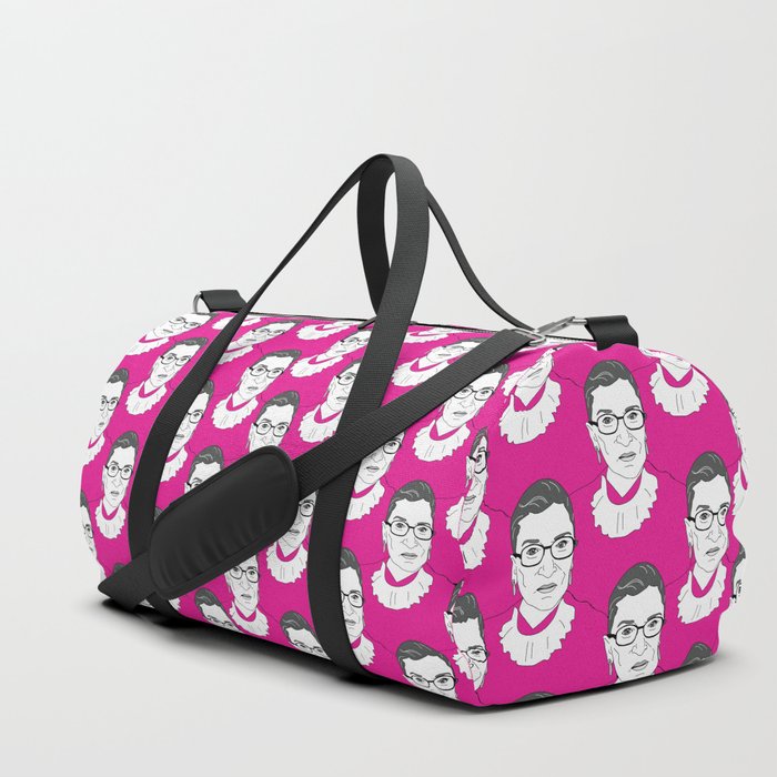 Ruth Bader Ginsburg Pattern Hot Pink Duffle Bag