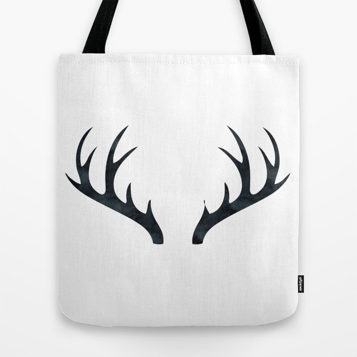 Antlers Black and White Tote Bag by Nature Magick Society6