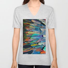Multicolored V Neck T Shirt