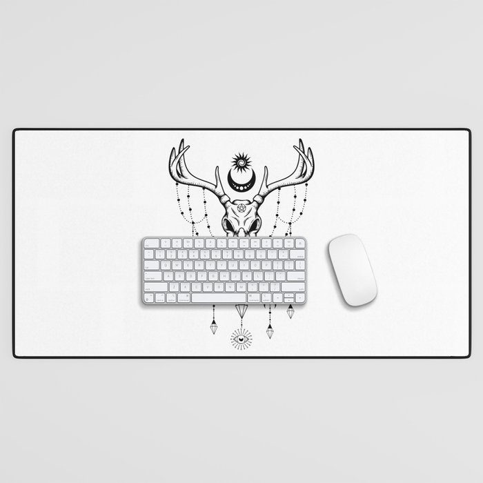 Wicca Deer Skull - Witches Magic Desk Mat