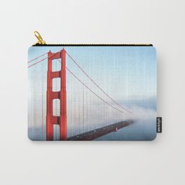 San Francisco Golden Gate Bridge | Dramatic Red with Foggy Water and Blue Sky Photograph Carry-All Pouch