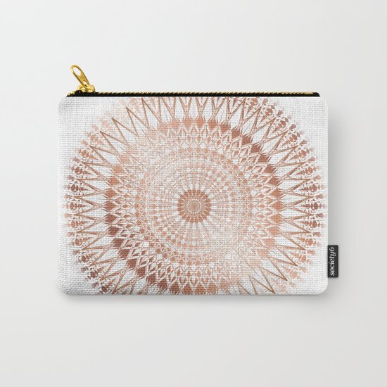 Rose Gold White Mandala Carry-All Pouch