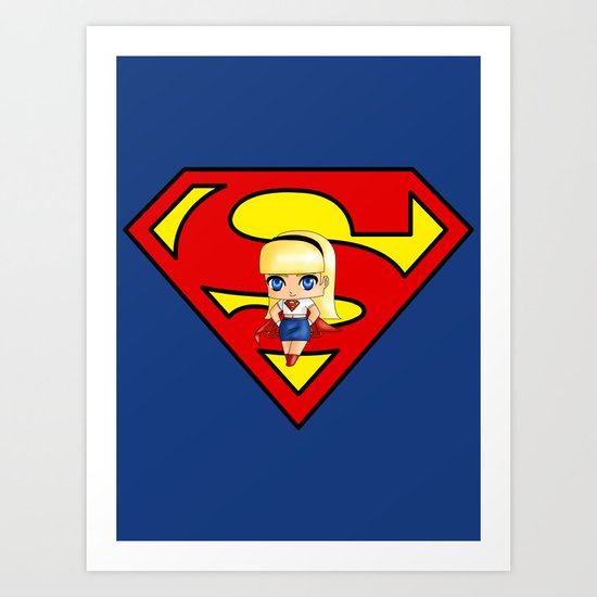 Chibi Supergirl Art Print