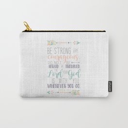 Joshua 1:9 Bible Verse Carry-All Pouch | Digital, Graphicdesign, Jesus, God, Pink, Bibleverse, Bible, Typography, Quote, Bestrong 