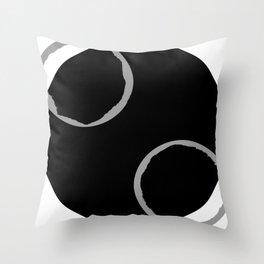 Two and One - Minimalist Black and White Abstract Throw Pillow