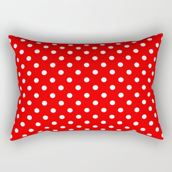 Girls just wanna have dots - red/white Rectangular Pillow