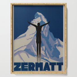 Vintage Zermatt Switzerland Travel Serving Tray