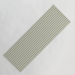 Green and White Chevron Zig Zag Line Pattern Pairs DE 2022 Trending Color Desert Sage DET505 Yoga Mat