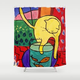 Cat with Red Fish- Henri Matisse Shower Curtain