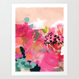 pink summer garden dream abstract Art Print