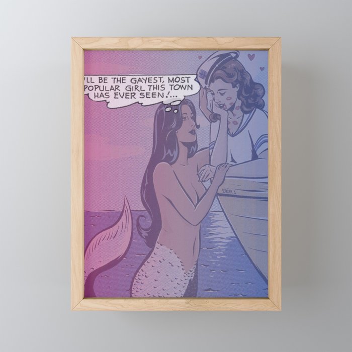 The Gayest Mermaid Framed Mini Art Print