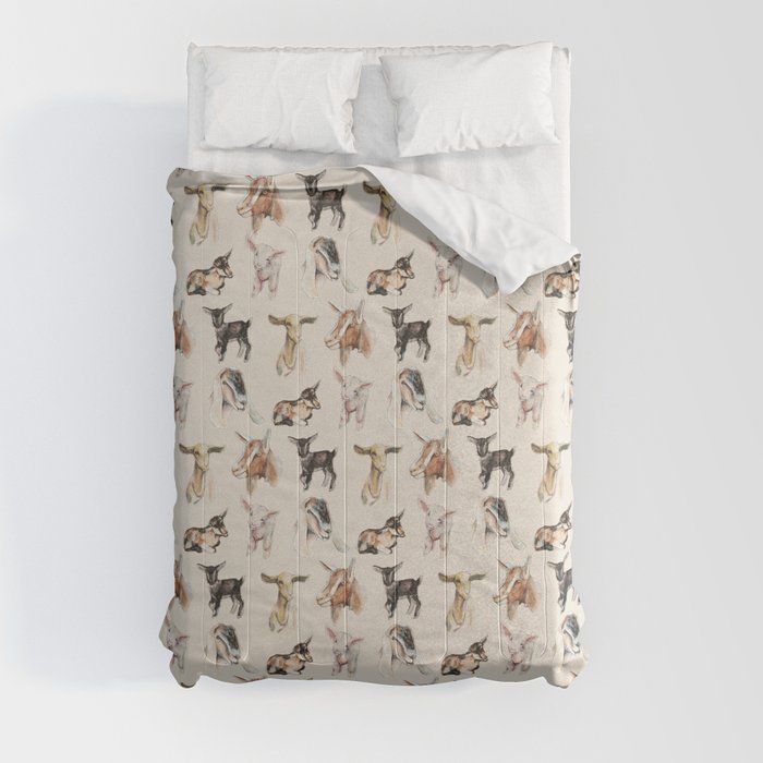 Vintage Goat All-Over Fabric Print Comforter