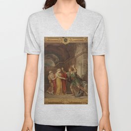 Antique 18th Century 'Arria and Paetus' French Prince Napoleon Tapestry V Neck T Shirt