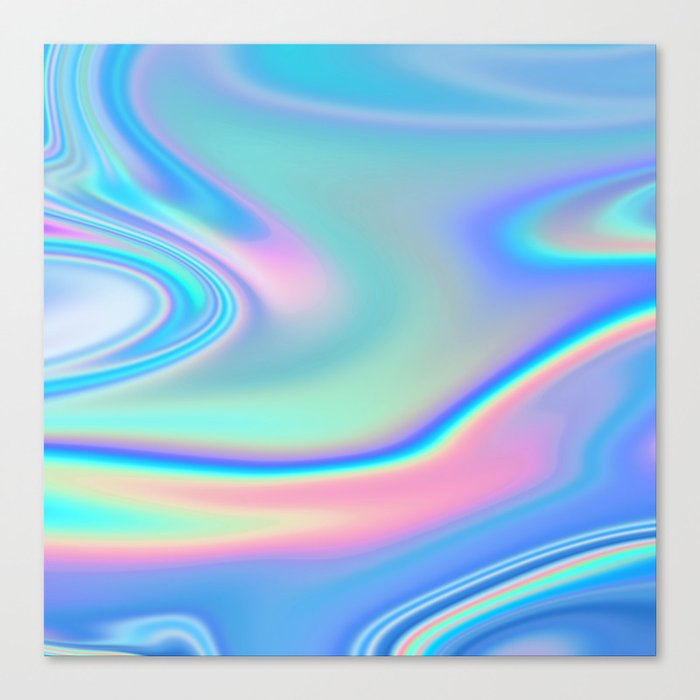 Iridescent Holographic Abstract Colorful Pattern Canvas Print