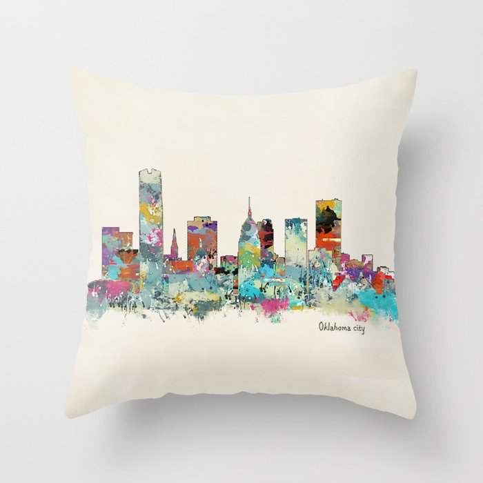 Oklahoma City Oklahoma skyline Throw Pillow