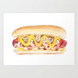 New York Style Hot Dog Art Print
