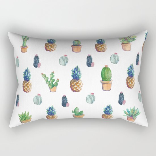 cactu and pineapple with new cactus Rectangular Pillow
