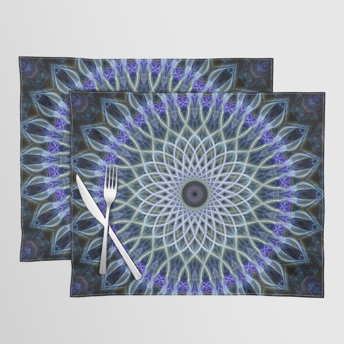 White and blue mandala Placemat