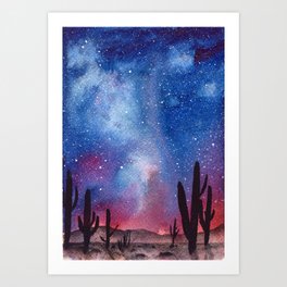 Desert Cactus Galaxy Art Print