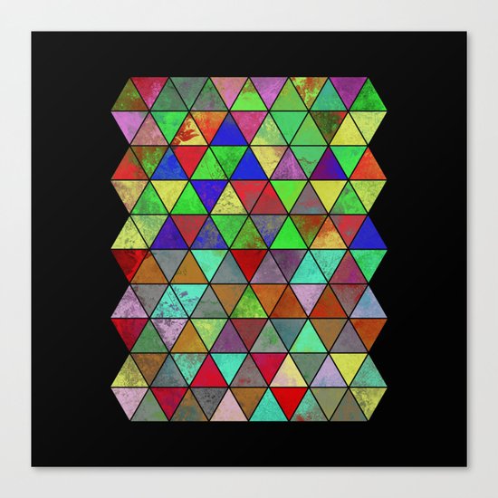 Textured Triangles 2 - Abstract, geometric, textured painting Canvas Print