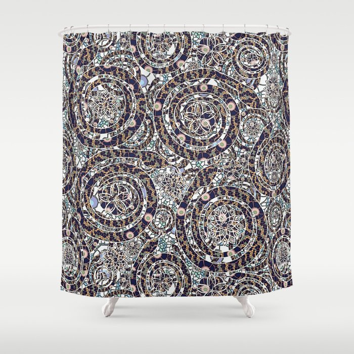 Year of the Snake mosaic Shower Curtain