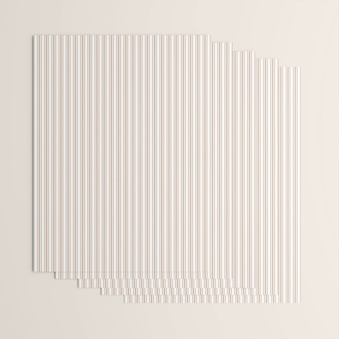 Classic Small Beige Burlap French Mattress Ticking Double Stripes