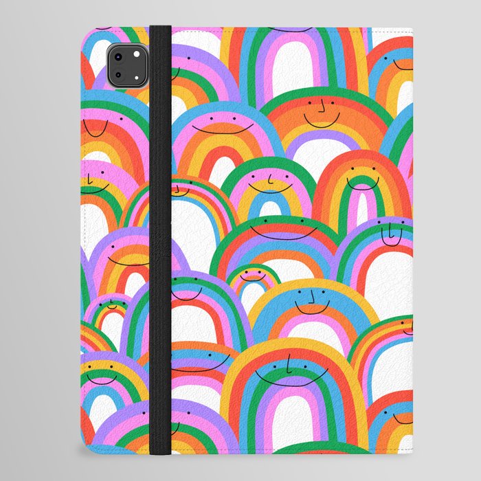 Diverse colorful rainbow seamless pattern illustration iPad Folio Case