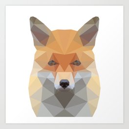 Fox Abstract Low Poly Art Print