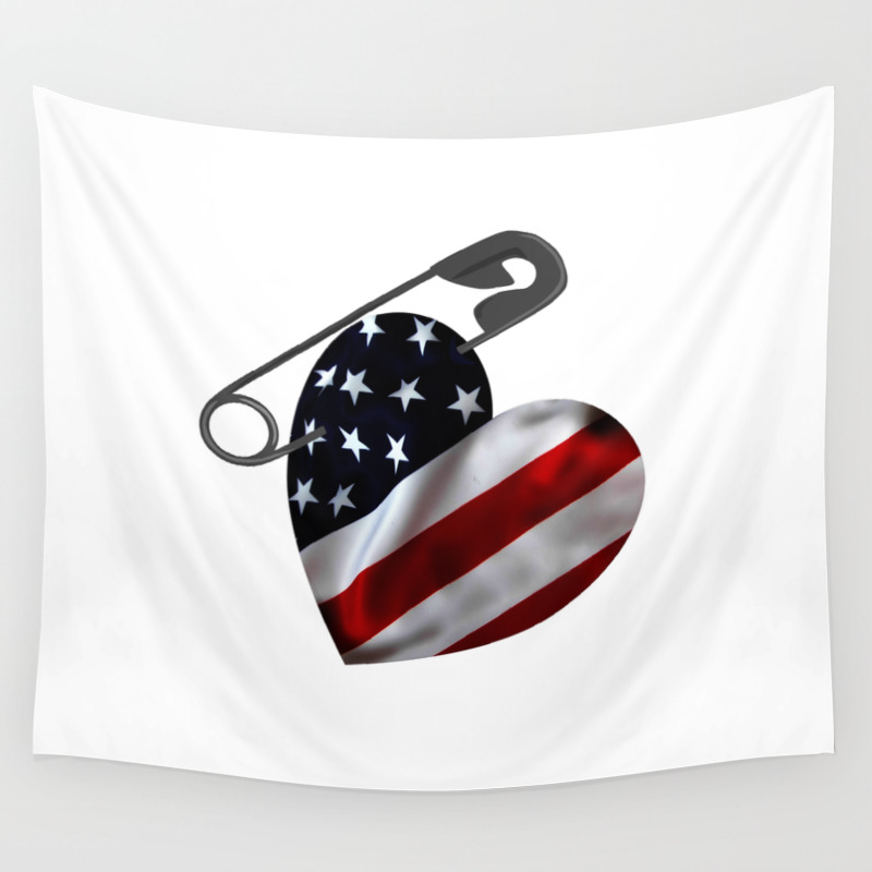 American flag Safety pin