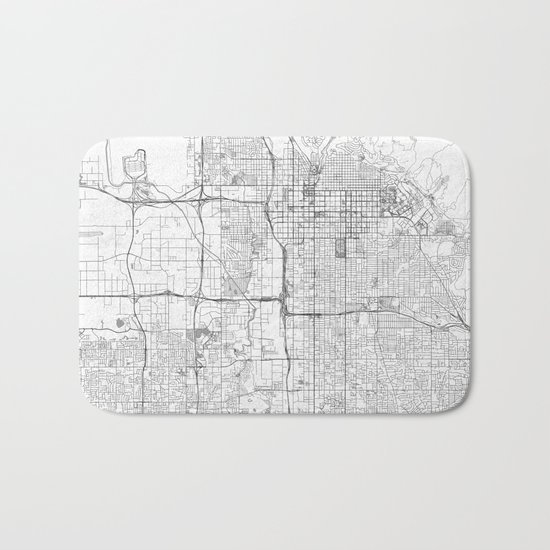 Salt Lake City Map Line Bath Mat