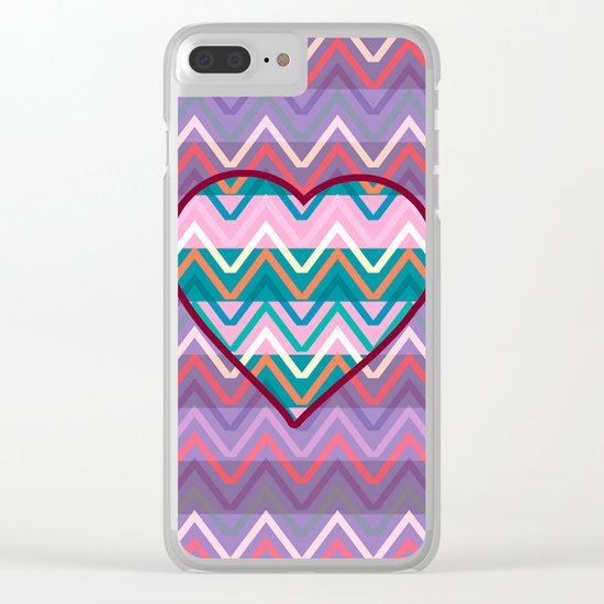 Heart chevron Clear iPhone Case