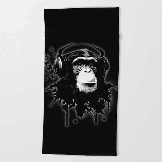 Monkey Business - Black Beach Towel