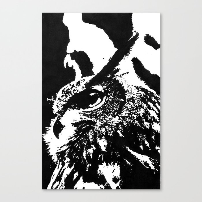 Eurasian Eagle Owl Painting Canvas Print