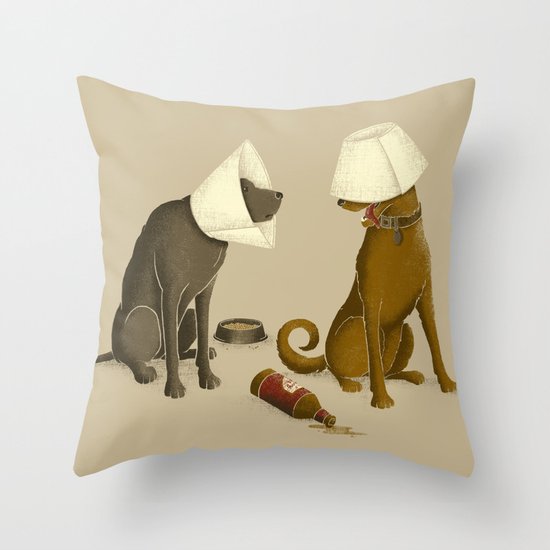 Drunk Dog Throw Pillow
