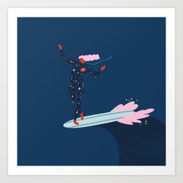 My sacred space Kunstdrucke | Digital, Women, Surfer, Surfing, Sacred, Cosmicgirl, Surfgirl, Graphicdesign, Space, Surf 
