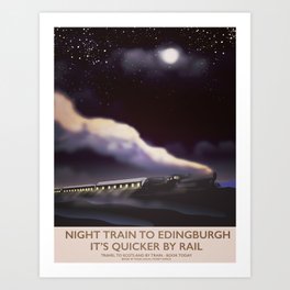 Night Train to Edinburgh Art Print