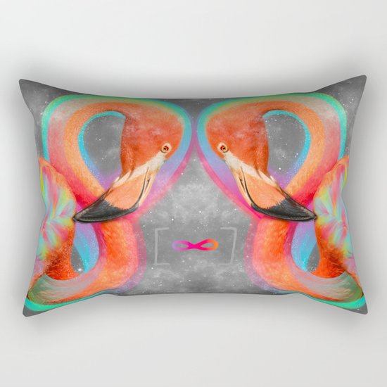 Infinite Possibilities - (Neon Infinity Flamingo) Rectangular Pillow
