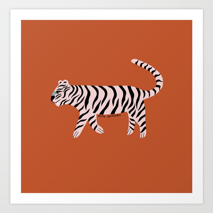 Tiger Art Print by Sasha Ignatiadou | Society6