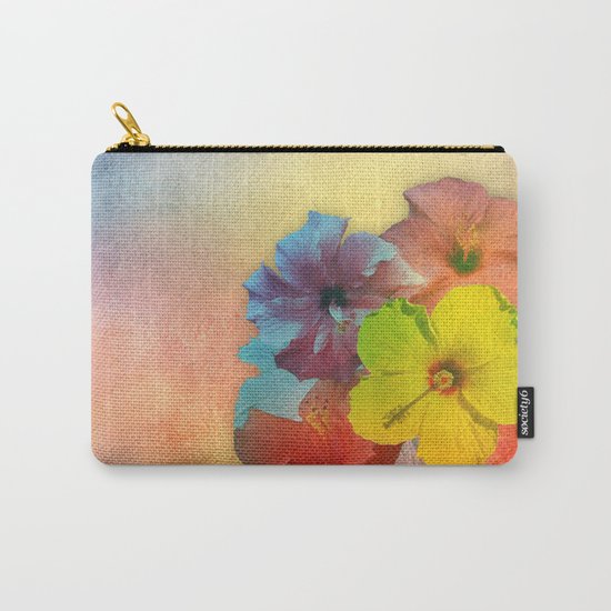 Colorful Hibiscus Bouquet Carry-All Pouch