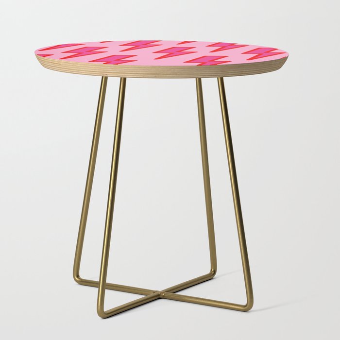 Pink and Red Y2k Lightning Bolt Wallpaper - Preppy Aesthetic Side Table