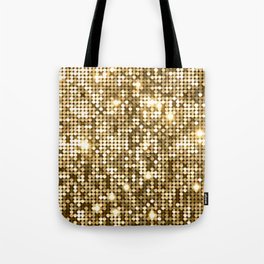 Golden Metallic Glitter Sequins Tote Bag