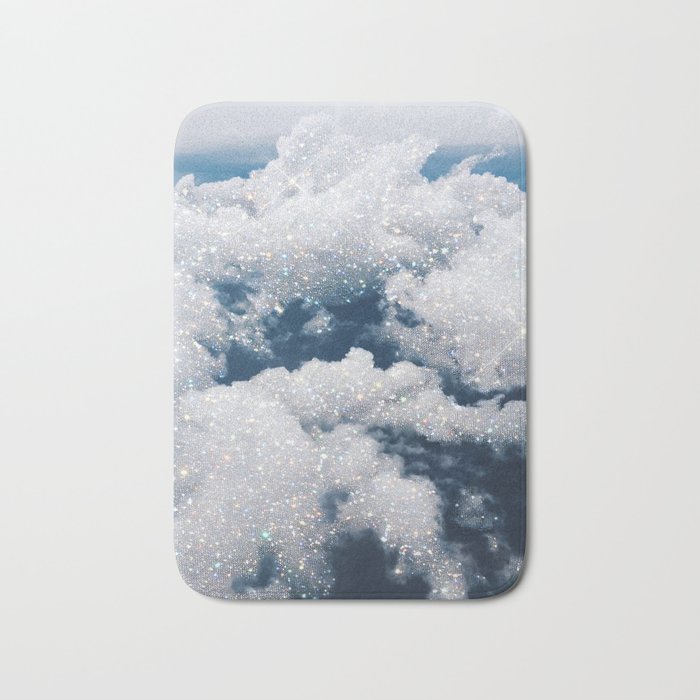 SKY | clouds | blue | glitter | freedom | nature | diamond | bling | collage | inspiration positive  Bath Mat