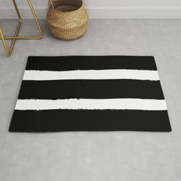 Black & White Paint Stripes by Friztin Rug