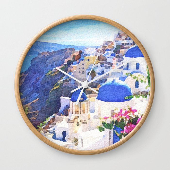 Santorini Greece #2 Wall Clock