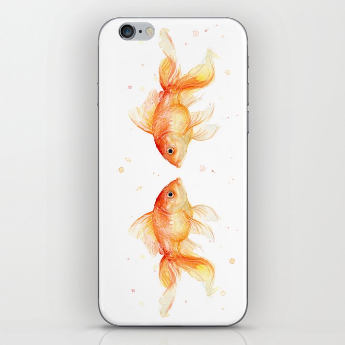 Goldfish Love Watercolor Fish Painting iPhone Skin