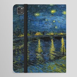 Vincent van Gogh (Dutch, 1853-1890) - Title: Starry Night over the Rhône - Original Title: La Nuit étoilée - Date: 1888 - Style: Post-Impressionism - Genre: Landscape - Media: Oil on canvas - Digitally Enhanced Version (1800 dpi) - iPad Folio Case